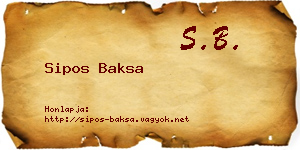 Sipos Baksa névjegykártya