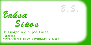 baksa sipos business card